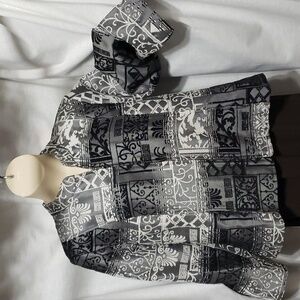 Christopher & Banks. Black/Gray/White Tapestry Like Jacket; Full Zipper. SZ L